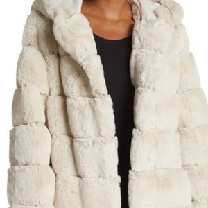 ❣️HOST PICK❣️ BCBG Lux Faux Fur Walker Jacket with Hood NWT